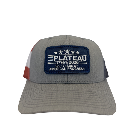RICHARDSON 112PM GREY STARS & STRIPES PRINTED MESH TRUCKER