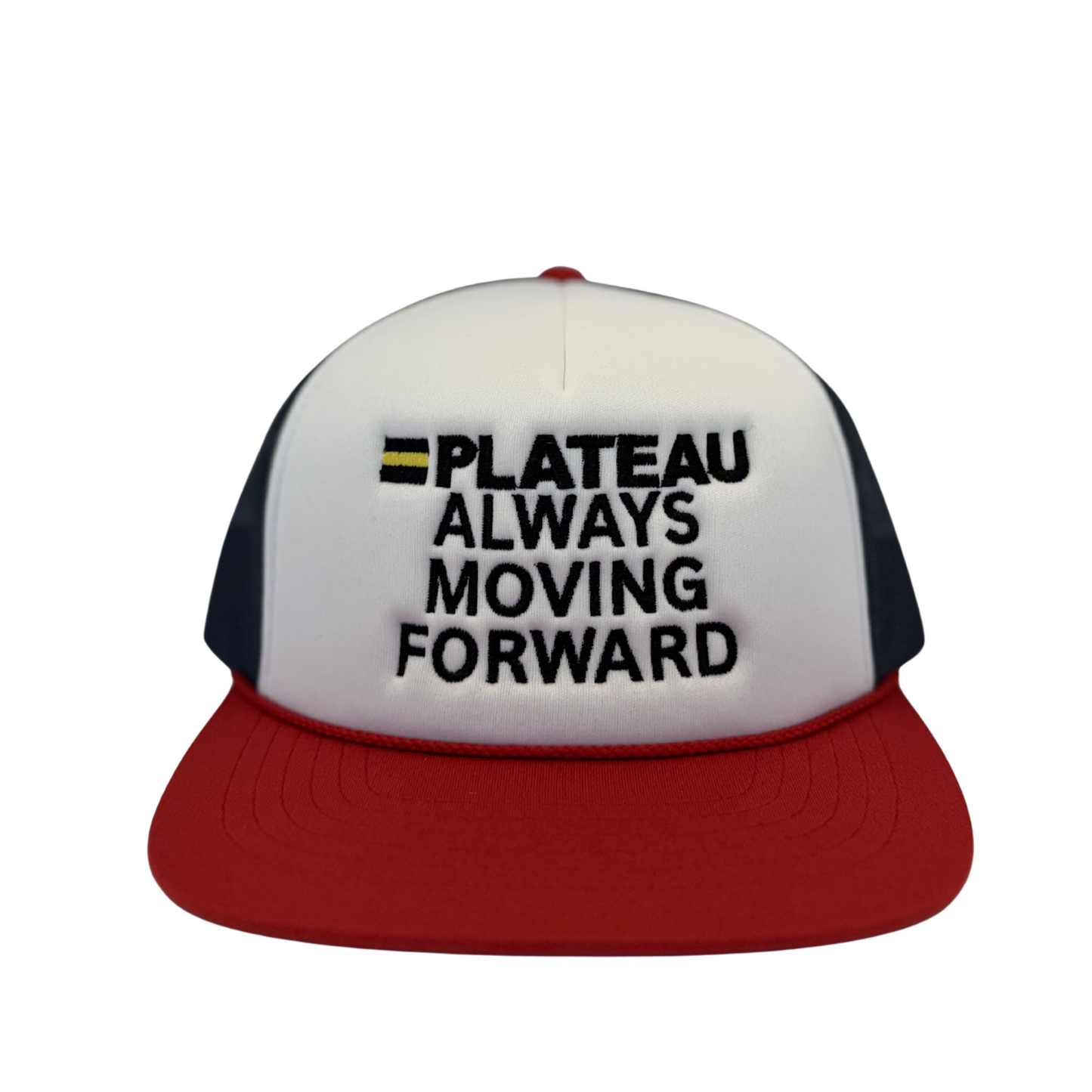 PLATEAU ALWAYS MOVING FORWARD RICHARDSON 113 RED WHITE & BLUE FOAMIE TRUCKER CAP