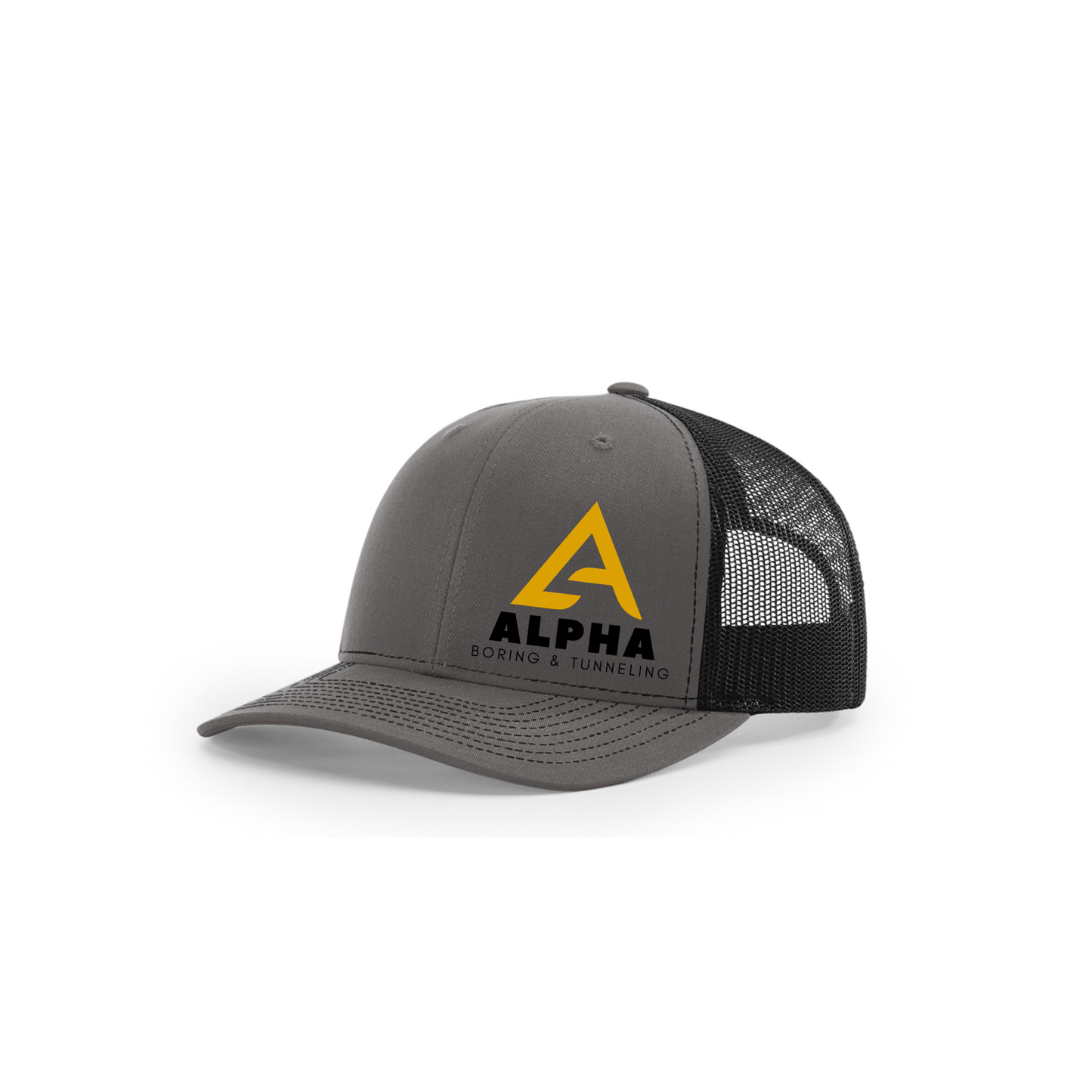 ALPHA BORING RICHARDSON 112 CHARCOAL & BLACK TRUCKER CAP