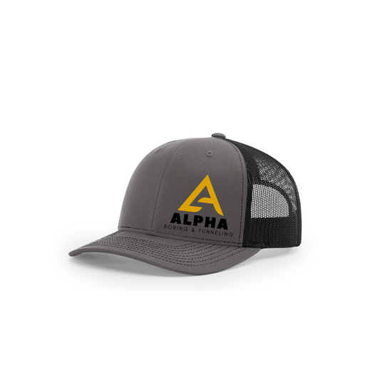 ALPHA BORING RICHARDSON 112 CHARCOAL & BLACK TRUCKER CAP