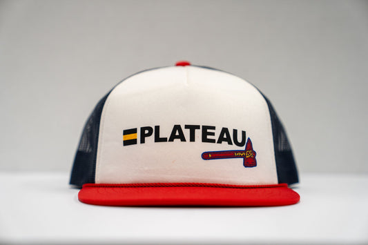 PLATEAU RICHARDSON 113 WHITE & RED TOMAHAWK FOAMIE TRUCKER CAP