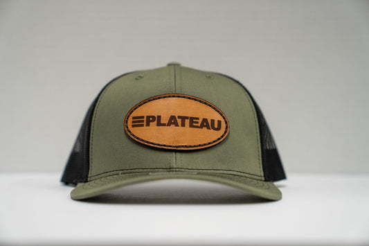 PLATEAU RICHARDSON 112 LODEN & BLACK LEATHER PATCH TRUCKER